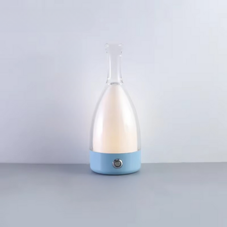 Lampa biurkowa w kształcie butelki wina z głośnikiem Bluetooth – Ładowalne nowoczesne nocne światło
