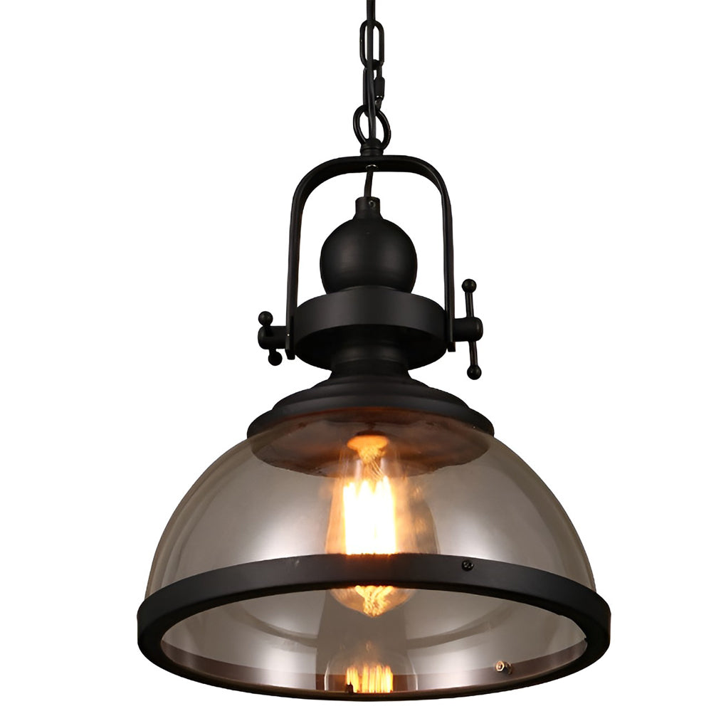 Antyczny szklany żyrandol retro industrialny lampa sufitowa