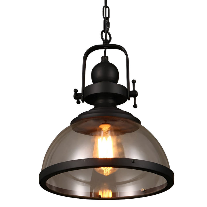 Antyczny szklany żyrandol retro industrialny lampa sufitowa