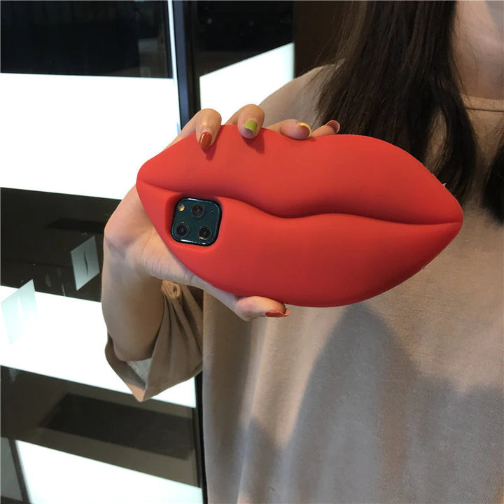 3D Duża Czerwona Warga Usta Całus Miękka Silikonowa Etui na iPhone&