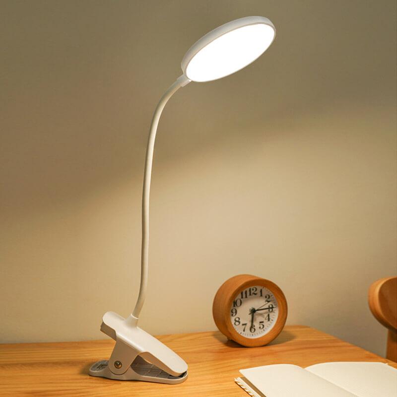 Prosta lampa biurkowa LED z klipsem, ładowana, Ochrona oczu, Nocna lampka