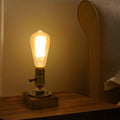 Vintage Industrial Iron Light Bulb 1-Light Table Lamp