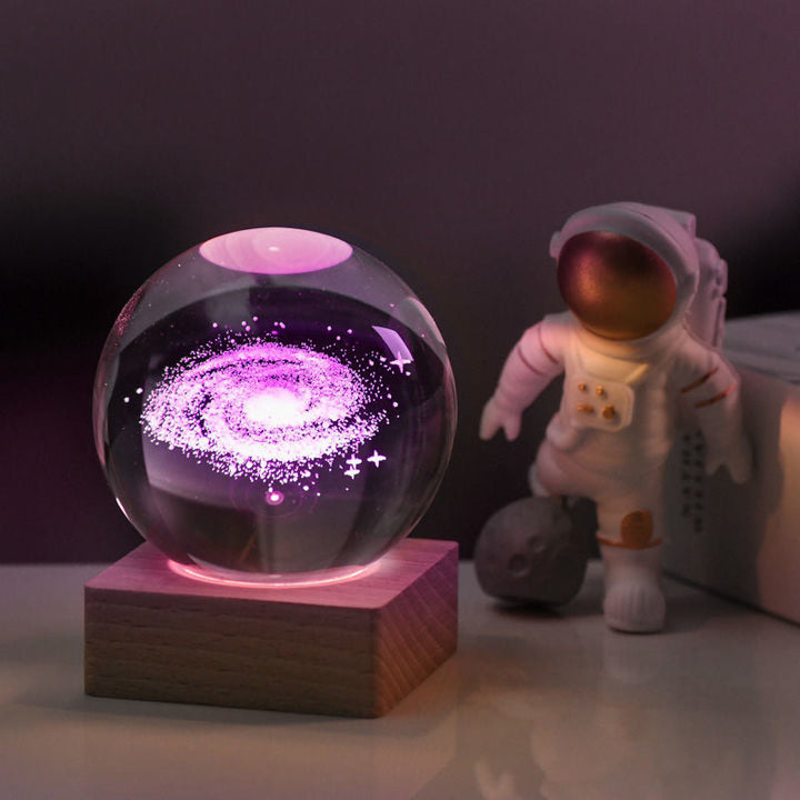 Lampa nocna Kryształowa kula 3D Galaktyka |