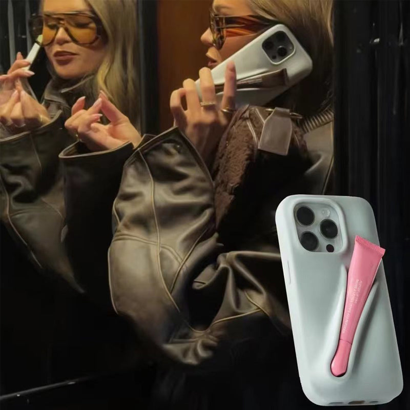 Etui na telefon z holderem na szminkę