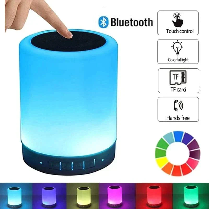 kolorowa lampka nocna LED Bluetooth z dotykowym panelem głośnikowym bezprzewodowym