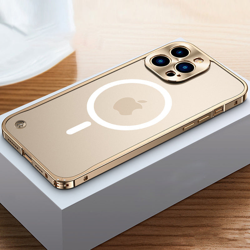 Magnetyczna etui na telefon iPhone z metalową ramą |