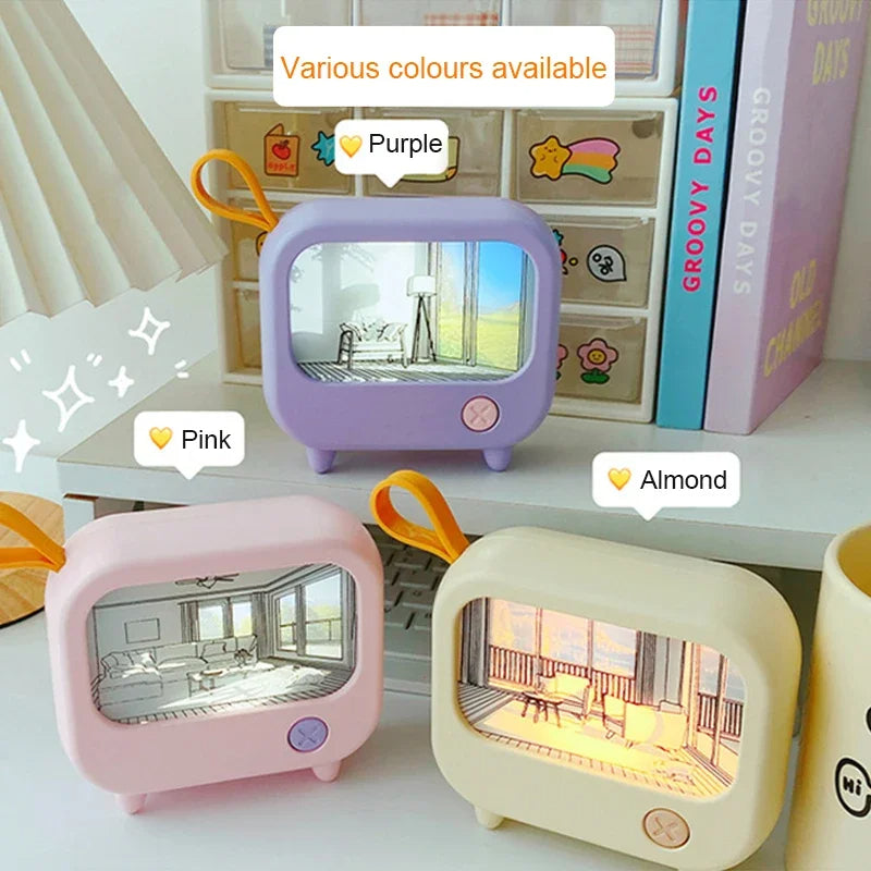 Mini TV Malowanie LED Nocna Lampa