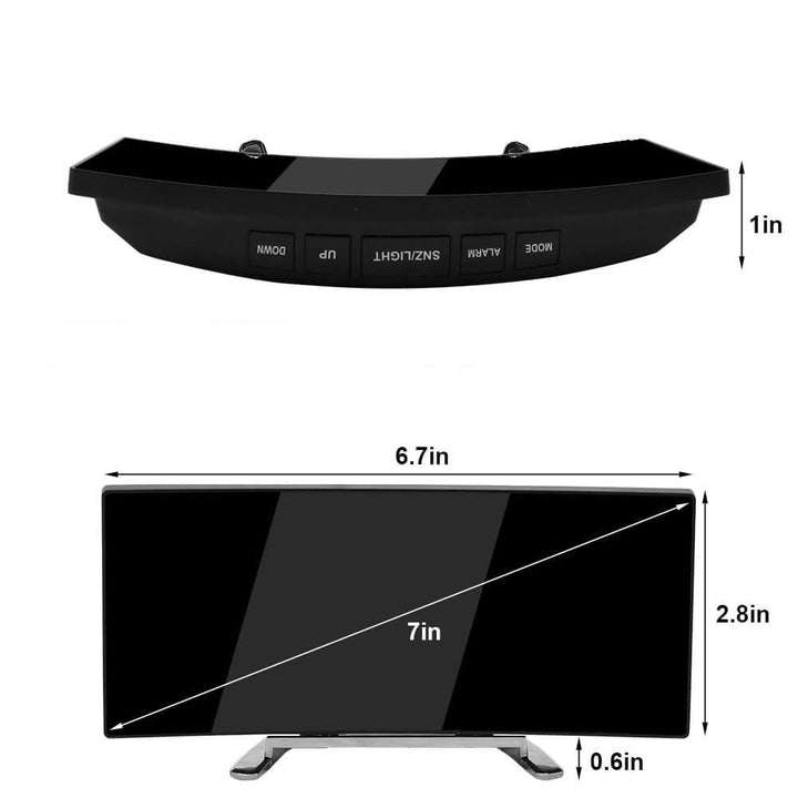 Zakrzywiony Cyfrowy Budzik LED - Rass