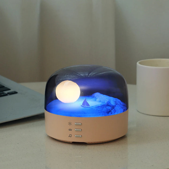 3D Tajemnicza Księżycowa Lampa LED Głośnik Nocny
