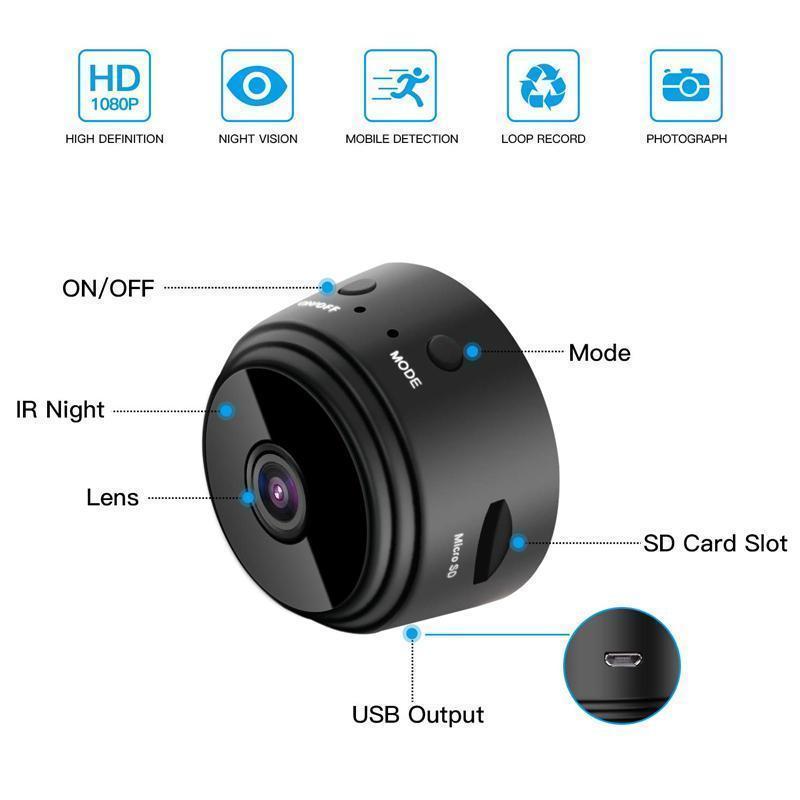 1080p Magnesowa Mini Kamera WiFi
