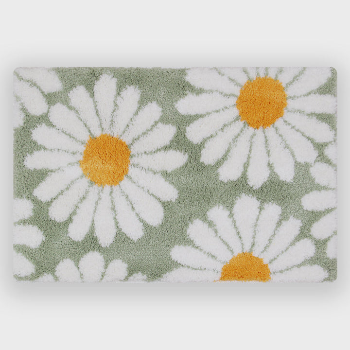 Dywanik łazienkowy Feblilac Sweet Daisy, fioletowy kwiat