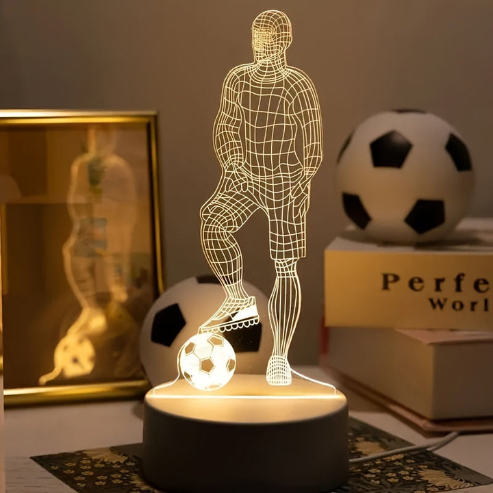 Lampa 3D z piłkarzem – Dla sportowej atmosfery