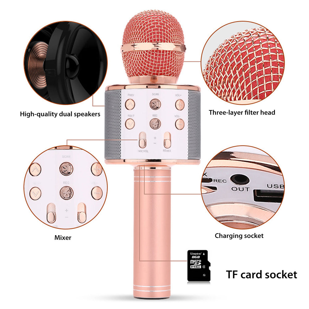 Bezprzewodowy mikrofon karaoke Bluetooth z możliwością ładowania