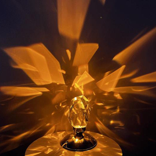 Lampa stołowa LED LuxorLite z diamentowym kryształem | Luksusowe światło nastrojowe | Zmiana kolorów 3 lub 16 | Bezprzewodowa lampka nocna