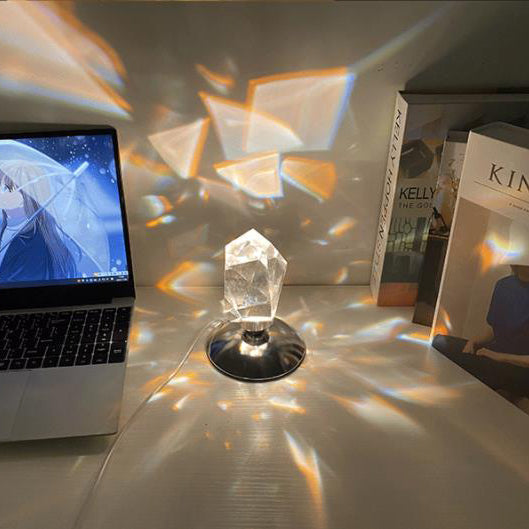 Lampa stołowa LED LuxorLite z diamentowym kryształem | Luksusowe światło nastrojowe | Zmiana kolorów 3 lub 16 | Bezprzewodowa lampka nocna