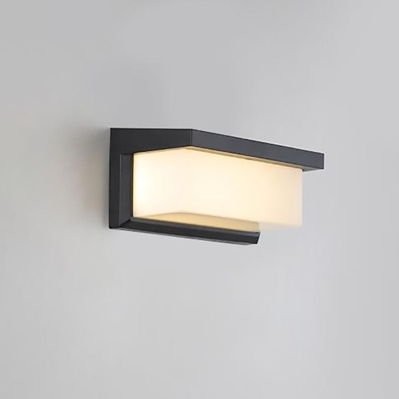 Nowoczesna Minimalistyczna Prostokątna Lampa LED Solarna PC na Zewnątrz do Oświetlenia Patio