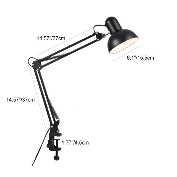 Nowoczesna minimalistyczna lampa stołowa z regulowanym ramieniem i klipsem wykonana z ABS z 1 źródłem światła do sypialni