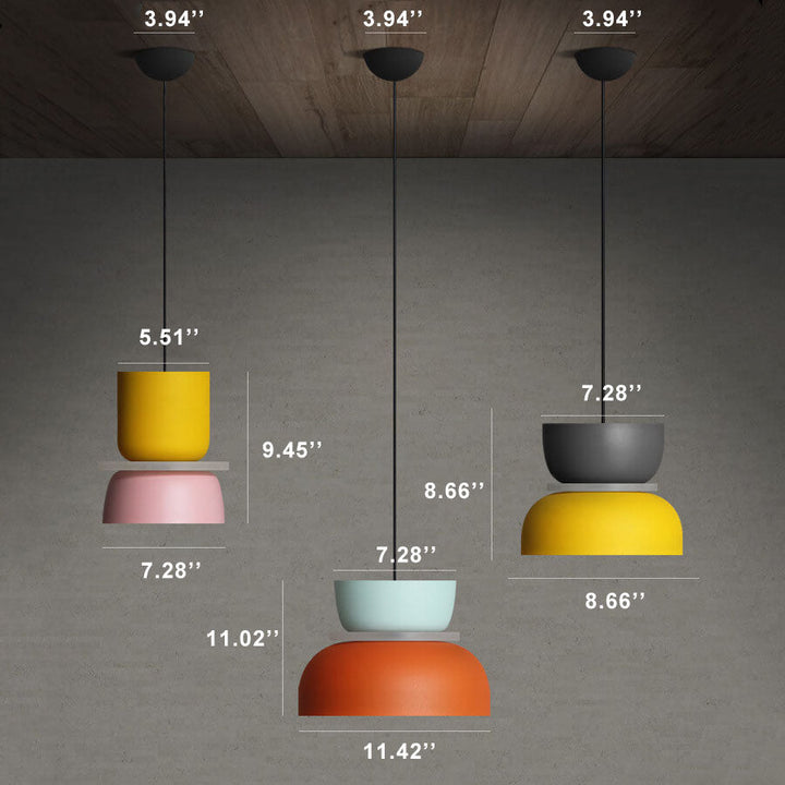 Nordycka kolorowa lampa wisząca LED 1-punktowa Macaron