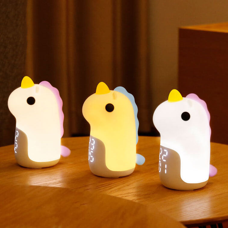 Unilora DreamLight Zegar Budzik | Design jednorożca | Timer i LED Nocna Lampa | Dekoracja do Pokoju Dziecięcego