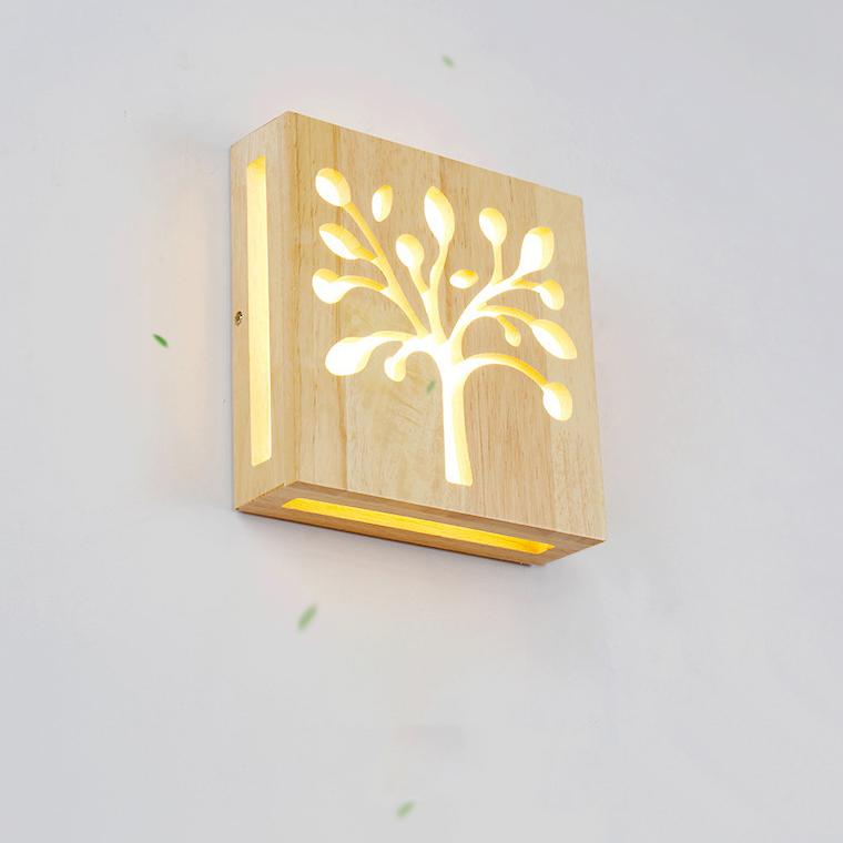 Lampa ścienna - WoodGlow - Elegancka LED - Esencja życia wewnątrz i na zewnątrz