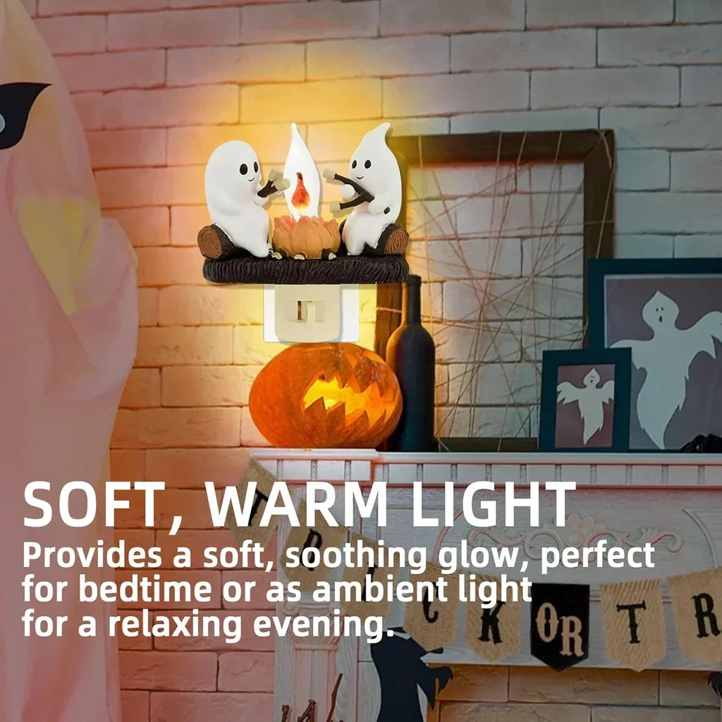 Halloweenowe Duchy Ognisko Nocna Lampa
