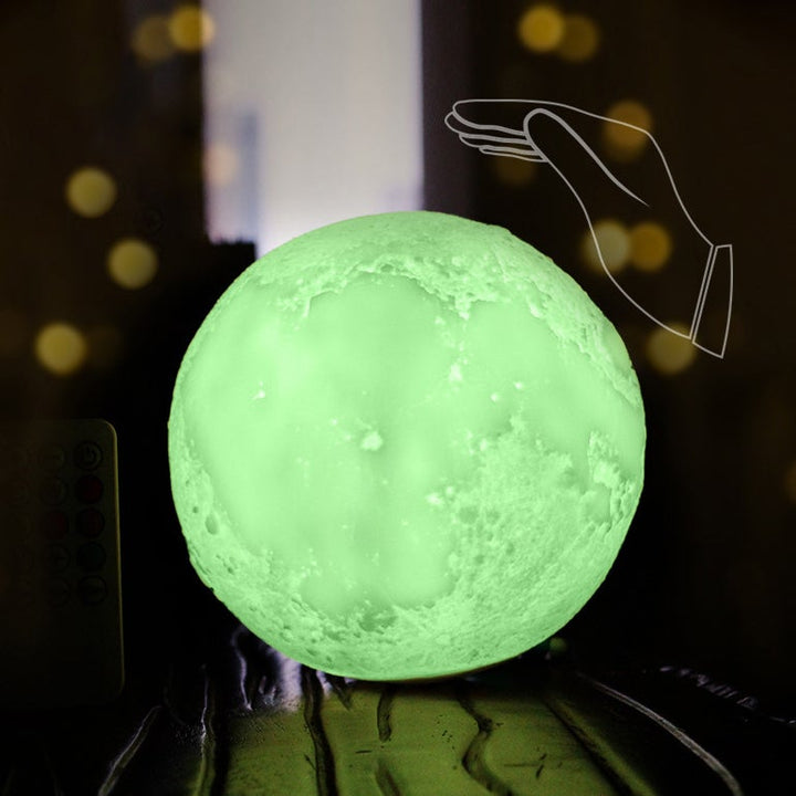 Kreatywna Mini Lampa Stołowa LED w Kształcie Księżyca 3D z Funkcją Ładowania