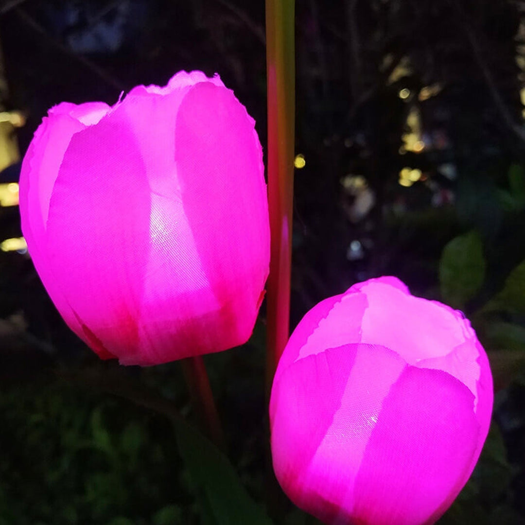 Słoneczna Lampa Tulipanowa do Ogrodu LED Lampa Kwiatowa na Ziemi