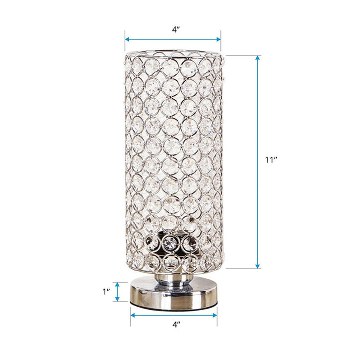 Lampa Stołowa Kryształowa - Nowoczesna Lampa Nocna z Wykończeniem Chromowym