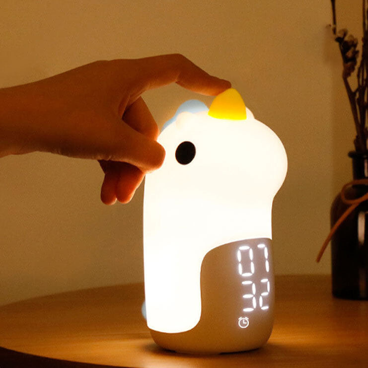 Unilora DreamLight Zegar Budzik | Design jednorożca | Timer i LED Nocna Lampa | Dekoracja do Pokoju Dziecięcego