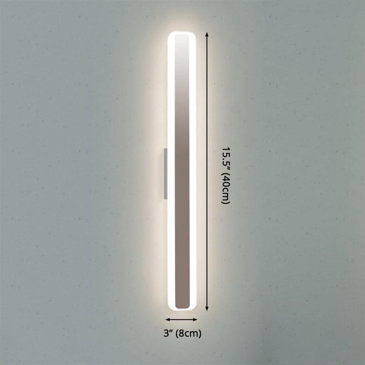 Współczesna lampa toaletowa LED o szerokości 16"/20" z akrylowym kloszem, biała prostokątna lampa do lustra w ciepłym/białym świetle