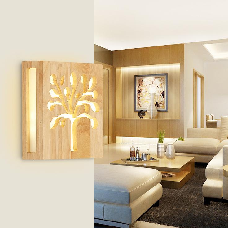 Lampa ścienna - WoodGlow - Elegancka LED - Esencja życia wewnątrz i na zewnątrz