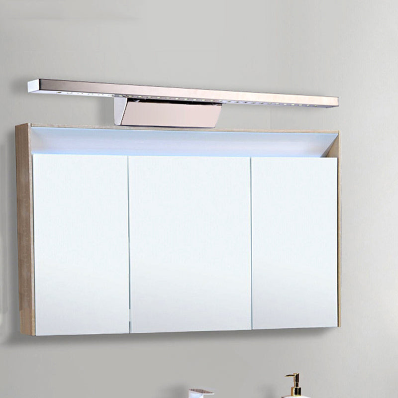 Prostokątne Lustro Wewnętrzne z Oświetleniem Stal Nierdzewna 16"/19.5" W LED Nowoczesne Oświetlenie Ścienne w Chromie, Ciepłe/Białe Światło