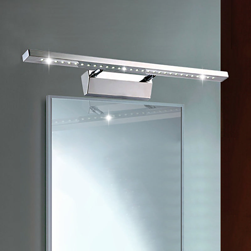 Prostokątne Lustro Wewnętrzne z Oświetleniem Stal Nierdzewna 16"/19.5" W LED Nowoczesne Oświetlenie Ścienne w Chromie, Ciepłe/Białe Światło