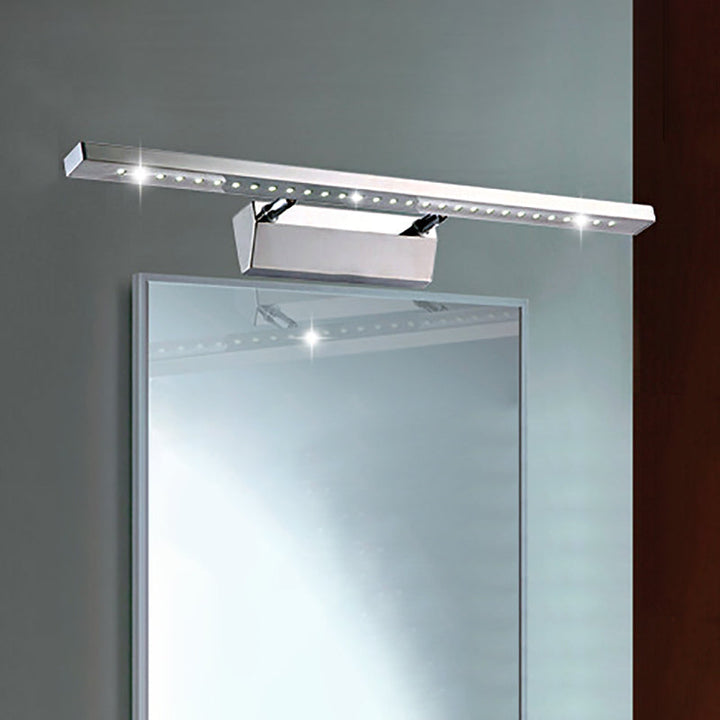 Prostokątne Lustro Wewnętrzne z Oświetleniem Stal Nierdzewna 16"/19.5" W LED Nowoczesne Oświetlenie Ścienne w Chromie, Ciepłe/Białe Światło
