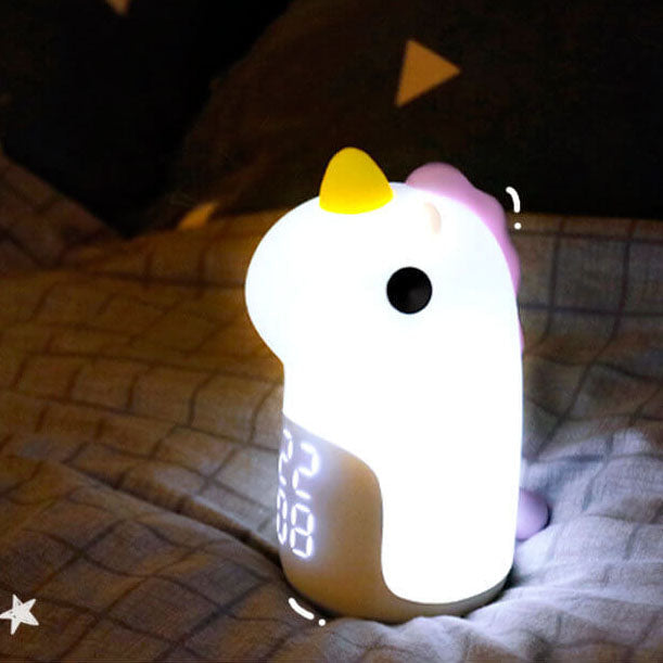 Unilora DreamLight Zegar Budzik | Design jednorożca | Timer i LED Nocna Lampa | Dekoracja do Pokoju Dziecięcego