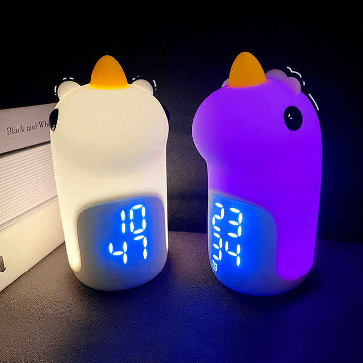 Unilora DreamLight Zegar Budzik | Design jednorożca | Timer i LED Nocna Lampa | Dekoracja do Pokoju Dziecięcego