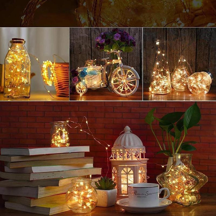 Świeczki LED do Butelek Wina Korkowe Nocne Światło DIY Dekoracja - 5/10SZT