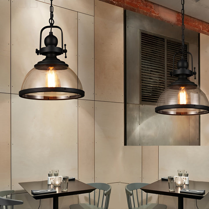 Antyczny szklany żyrandol retro industrialny lampa sufitowa