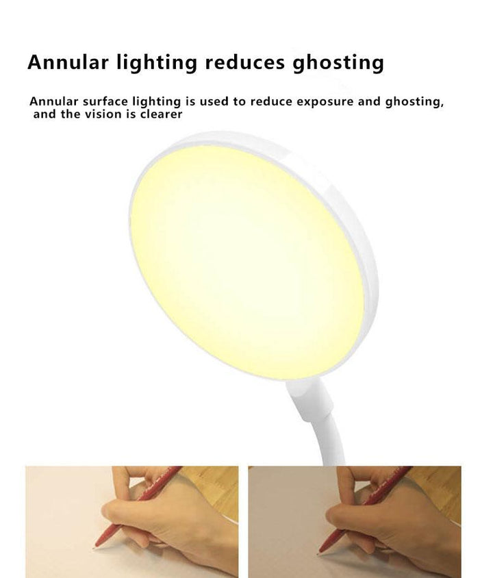 Prosta Lampa Biurkowa LED z Klipsem, Ładowana, Ochrona Wzroku, Nocna Lampa