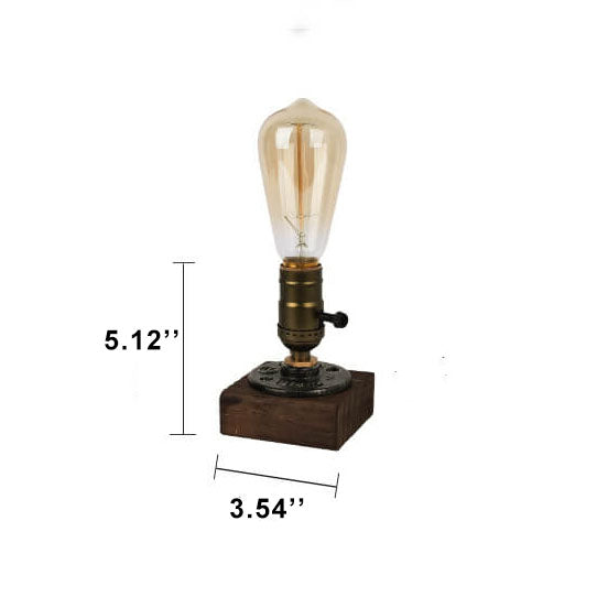 Vintage Industrial Iron Light Bulb 1-Light Table Lamp