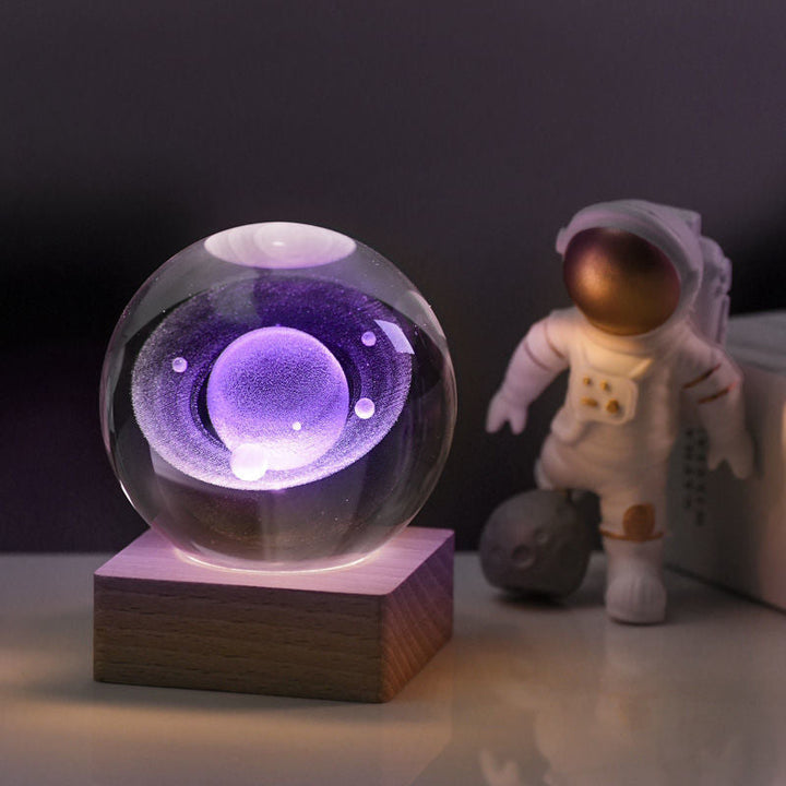 3D Galaktyczna Kula Kryształowa Lampa Nocna Dekoracyjna