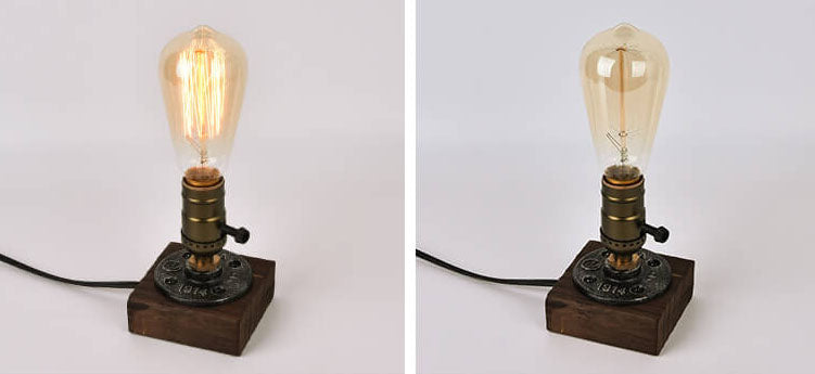 Vintage Industrial Iron Light Bulb 1-Light Table Lamp