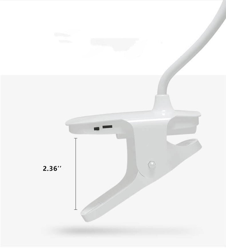Prosta Lampa Biurkowa LED z Klipsem, Ładowana, Ochrona Wzroku, Nocna Lampa
