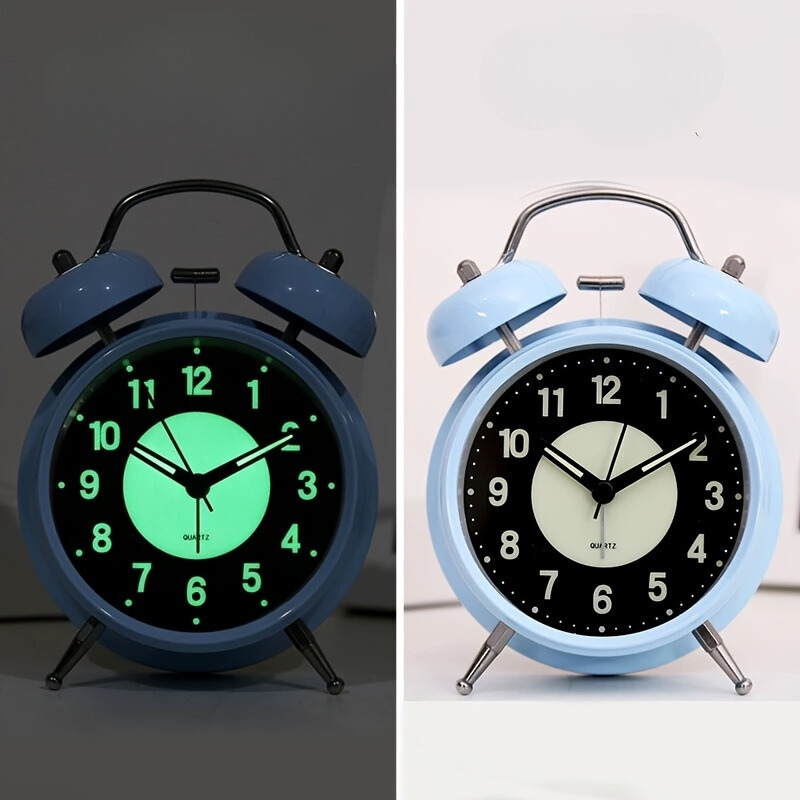 LuminousTime - Elegancki Metalowy Zegar Alarmowy z Delikatnym Oświetleniem na Spokojne Poranki i Noce