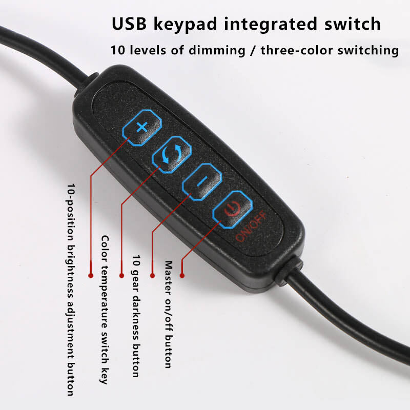 Składana Lampa Stolikowa LED z Długim Ramieniem Ochrony Oczu USB