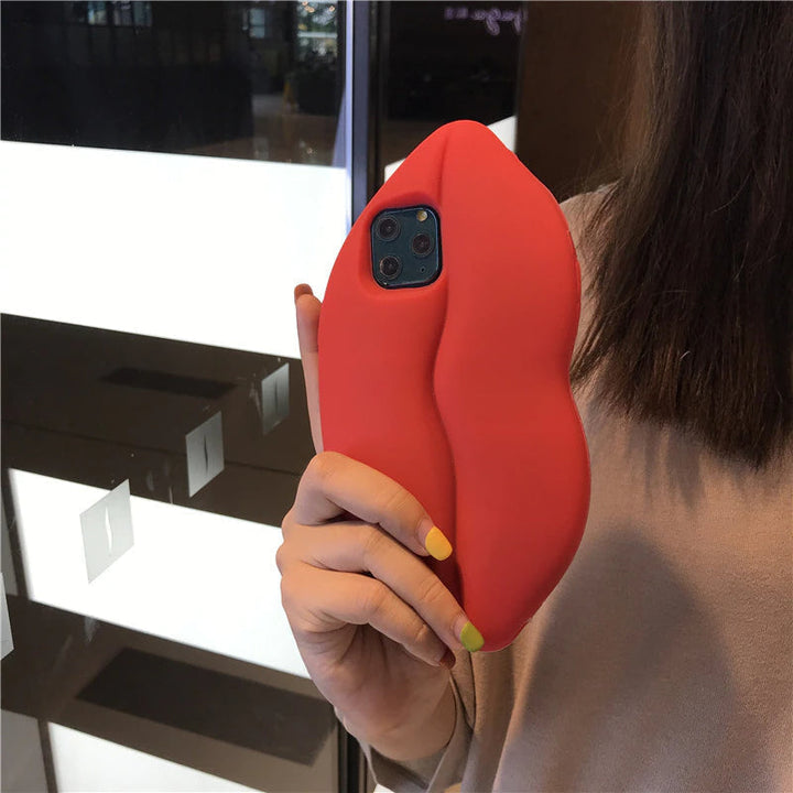 3D Duża Czerwona Warga Usta Całus Miękka Silikonowa Etui na iPhone&