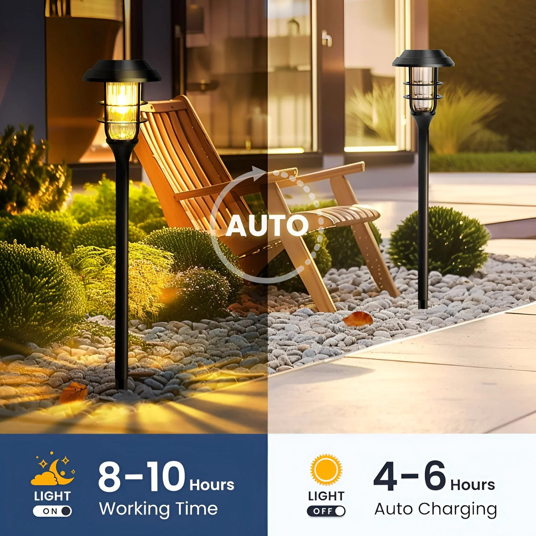 SolarGlow – Zestaw lamp ogrodowych solarnych (6 sztuk)