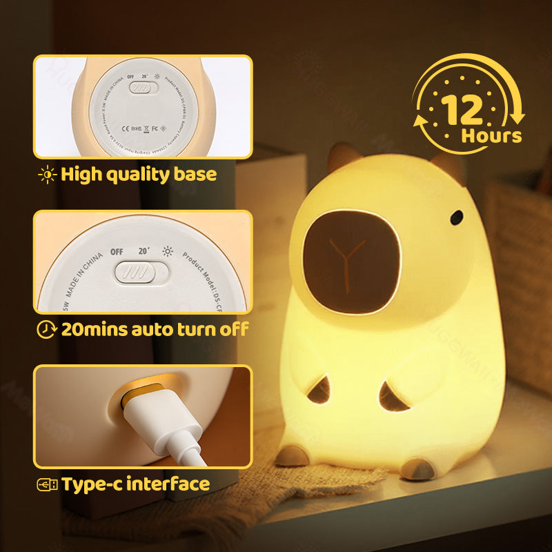 SquishBara | Kapibara Squishy Lampa Nocna Idealny Prezent dla Wszystkich Wieków
