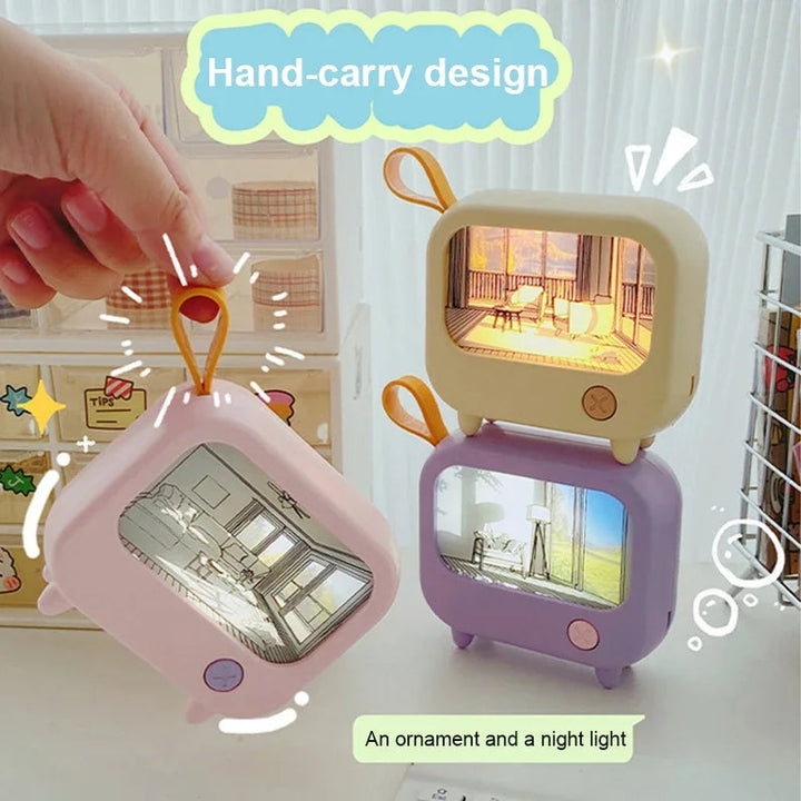 Mini TV Malowanie LED Nocna Lampa