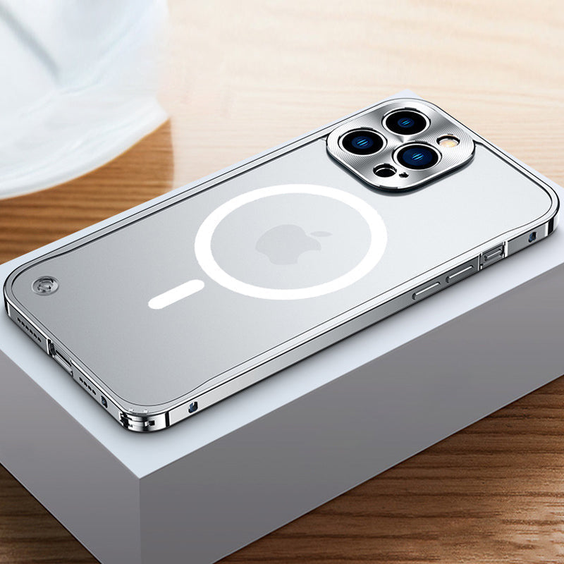 Magnetyczna etui na telefon iPhone z metalową ramą |